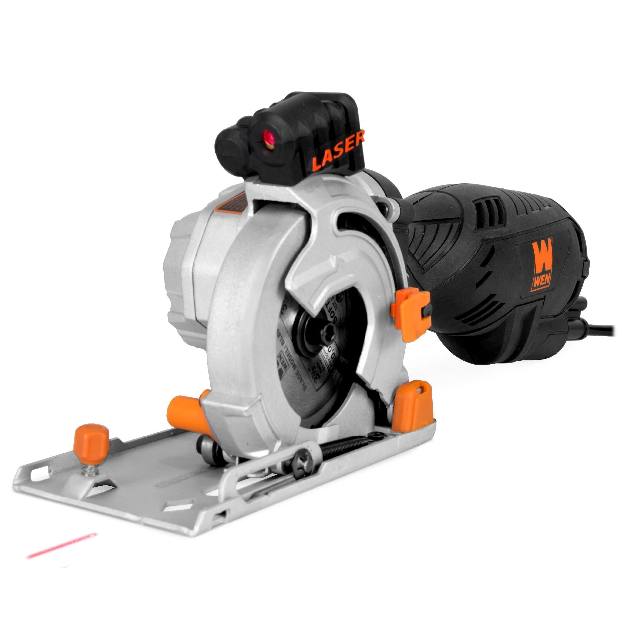 WEN R3620 5 Amp 3.5 Inch Compact Plunge Cut Circular Saw with Laser Guide - Includes Carrying Case & 3 Blades (Refurbished) - Perfect for DIY Projects, Woodworking, and Home Renovations