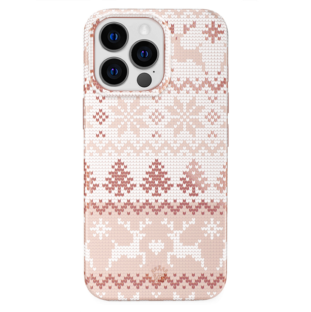Soft & Stylish Chai Sweater Design iPhone Case - Trendy Knit Pattern Phone Cover for iPhone 13/14/15 Pro Max - Perfect Gift for Coffee Lovers & Fall Season Accessories