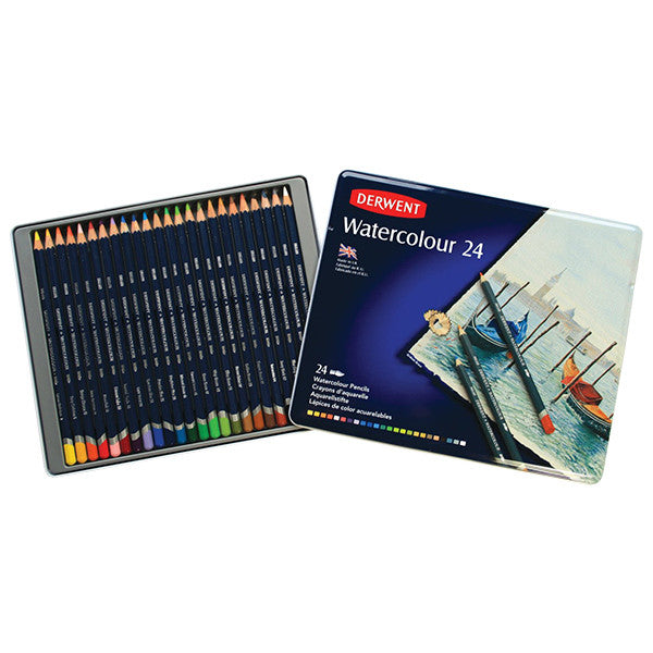 Derwent Watercolour Pencils Set of 24 - Professional Artist Colored Pencils for Drawing, Sketching & Blending - Perfect for Watercolor Painting, Adult Coloring Books & Art Projects