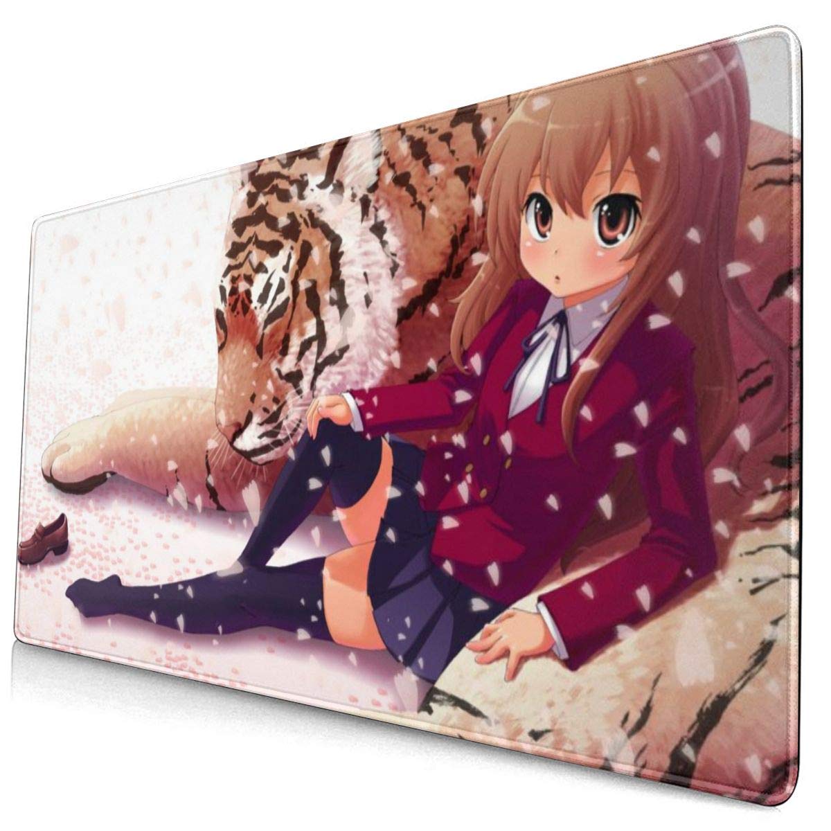 Toradora! Anime Gaming Mouse Pad - Large 15.8x29.5 Inch Non-Slip Rubber Base with Stitched Edges - Perfect for PC, Laptop & Office Desk Setup