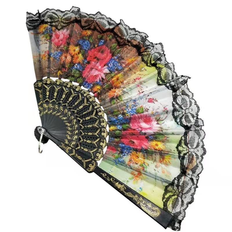 Portable Bamboo & Nylon Folding Hand Fan for Women & Men - Perfect for Raves, Festivals, Dance Performances & Summer Cooling | B-Style Design | Handcrafted Gift Idea