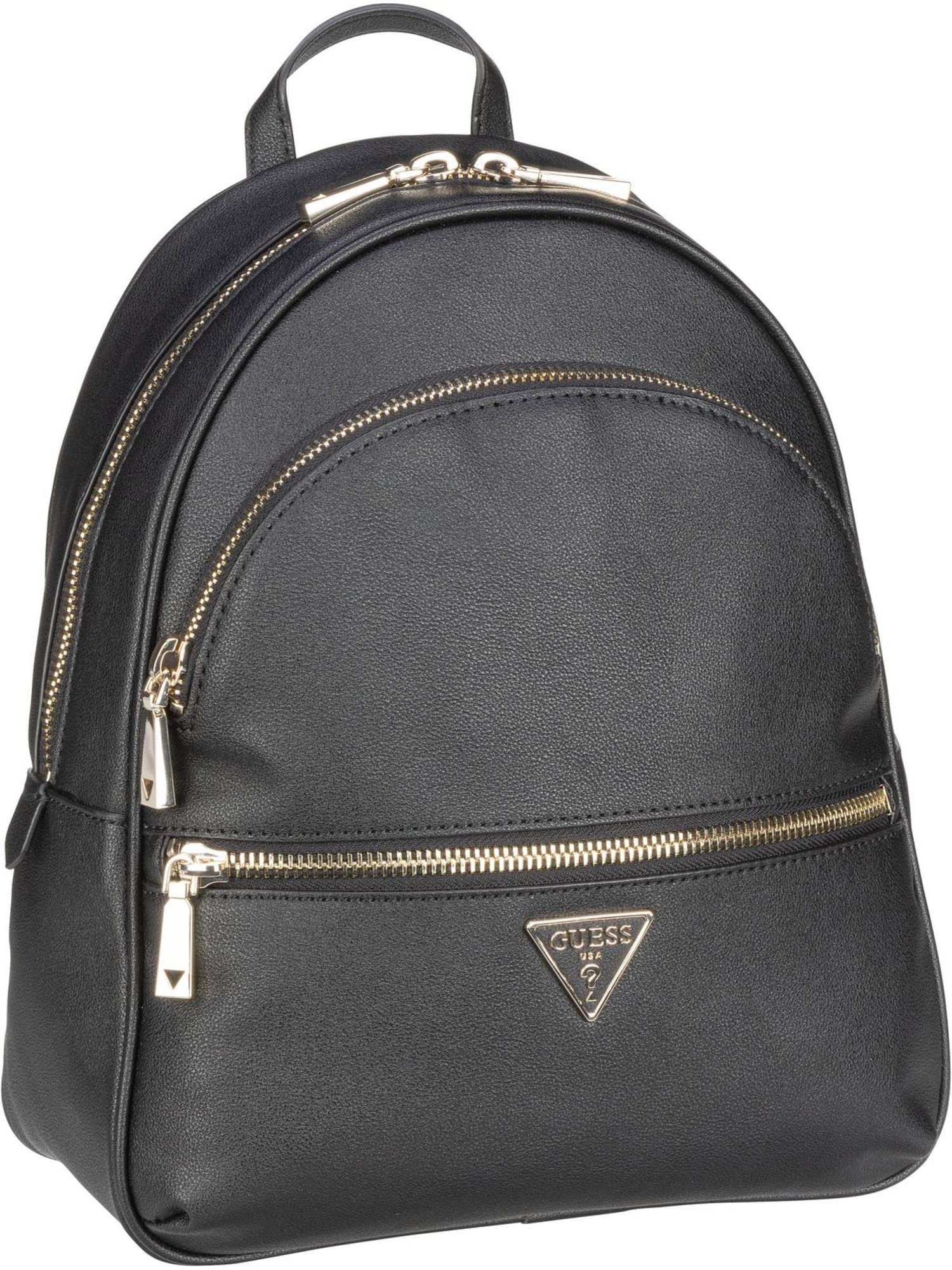 GUESS Women's Manhattan Large Backpack - Stylish Black Laptop Backpack for Work, Travel & College | Spacious USB Charging Port Design | Durable Water-Resistant Nylon