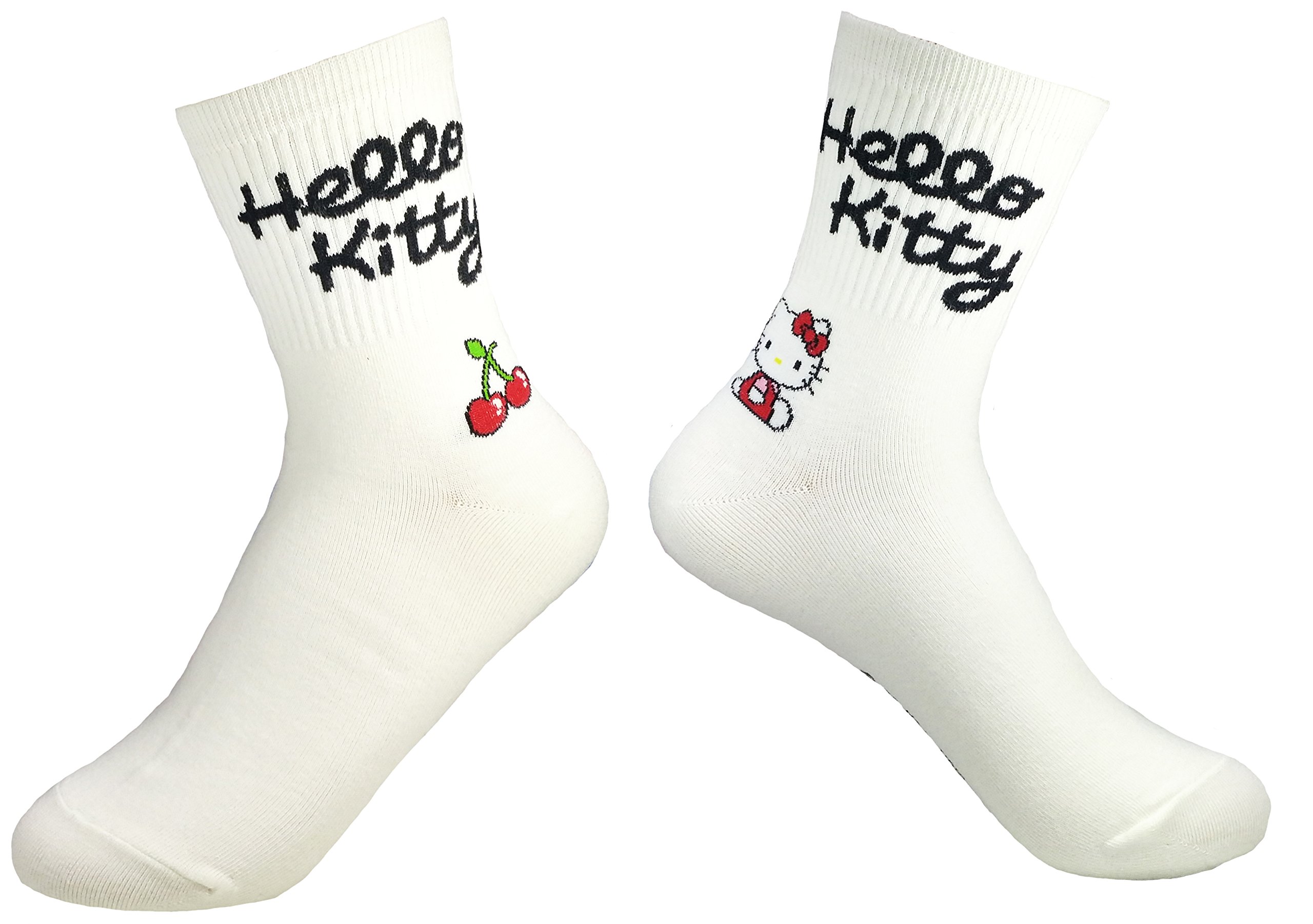 JJMax Women's Hello Kitty Cotton Blend Socks Set - 3 Pairs Cute Cartoon Ankle Socks for Casual Wear, Gift Giving & Kawaii Fashion