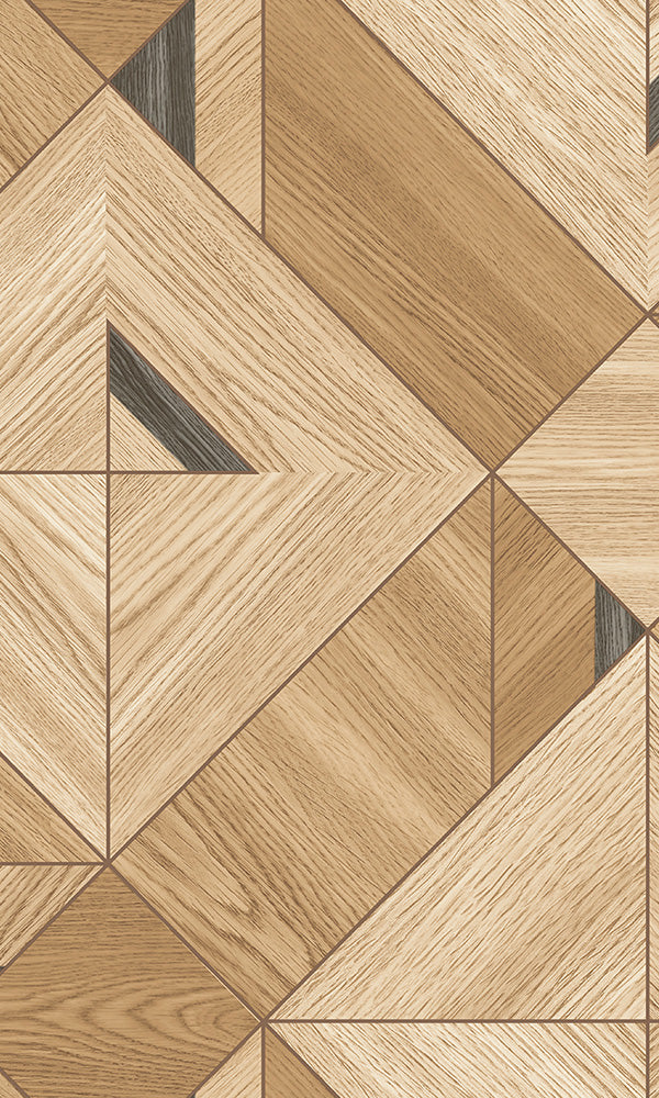 Brown Diamond Panels Faux Wallpaper R6289 - Self-Adhesive Peel and Stick Wallpaper for Bedroom, Living Room, Kitchen Decor | Easy to Install & Removable