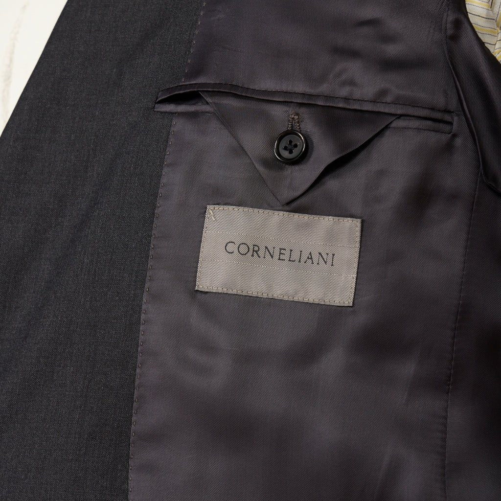 CORNELIANI Unito Premium Wool Suit for Men - Charcoal Gray | Perfect for Business Meetings, Weddings & Formal Events