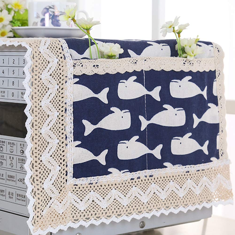 Ochine Floral Microwave Oven Cover - Dust & Oil Proof Kitchen Appliance Protector with 2 Storage Organizer Bags - Perfect for Home, Dorm & Office Use