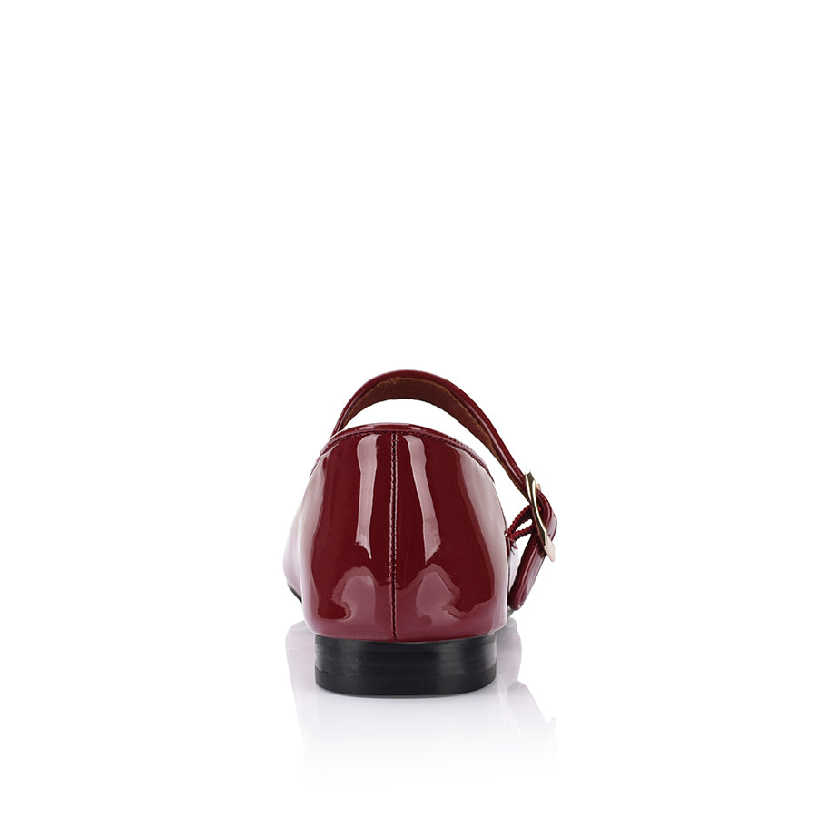 Eden Mary Jane Flats - Wine Patent Leather Women's Shoes for Comfort & Style | Perfect for Work, Casual & Special Occasions