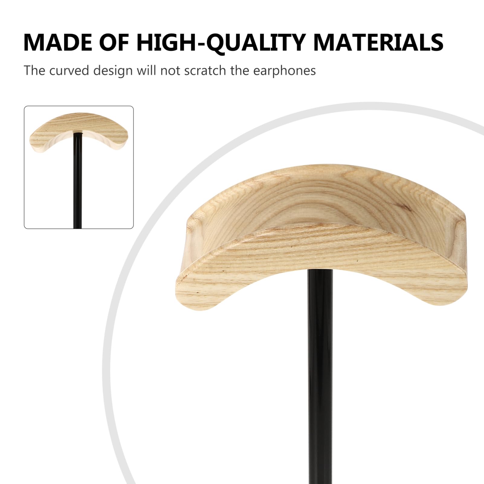 CAXUSD Universal Wooden Headset Hanger Holder - Gaming Headphone Stand for Desk, Computer, Home & Office Organization - Perfect for Gamers, Streamers & Remote Workers