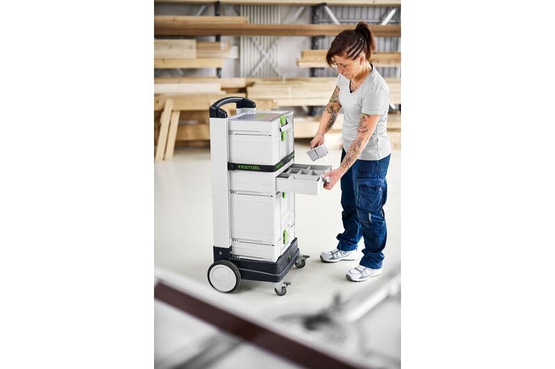 Festool 498660 SysRoll Systainer & Storage Dolly - Portable Tool Organizer for Workshop, Jobsite & Garage Storage Solutions