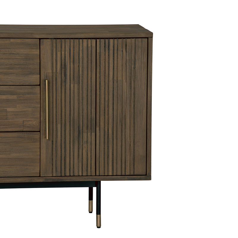 HAMILTON Solid Acacia Wood Sideboard Buffet - 63 Inch Rustic Toffee Brown Dining Room Storage Cabinet for Kitchen, Living Room & Entryway