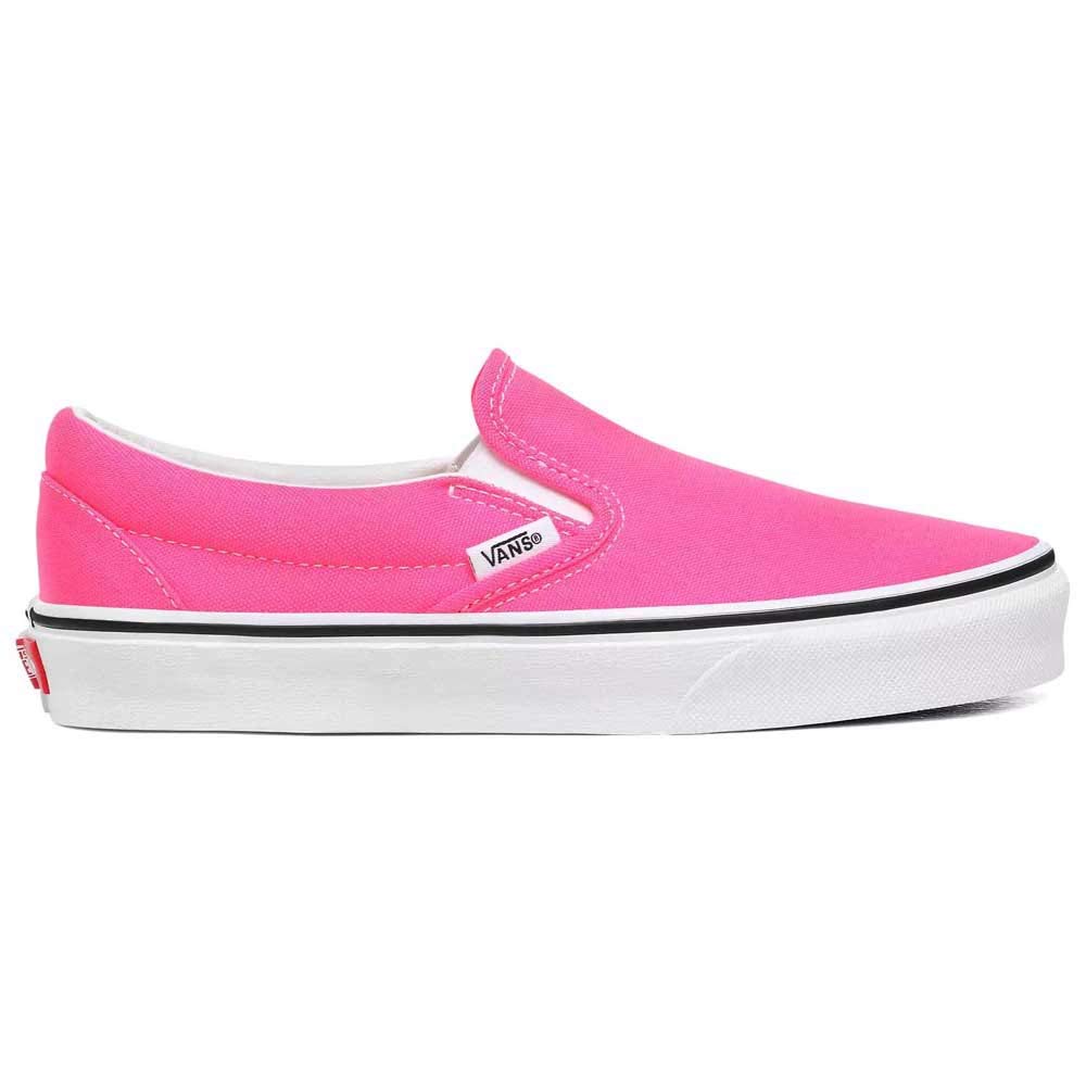 Vans Men's Classic Slip-On Sneakers - Knockout Pink/True White, Size 4.5 | Comfortable Casual Shoes for Skateboarding, Walking & Everyday Wear