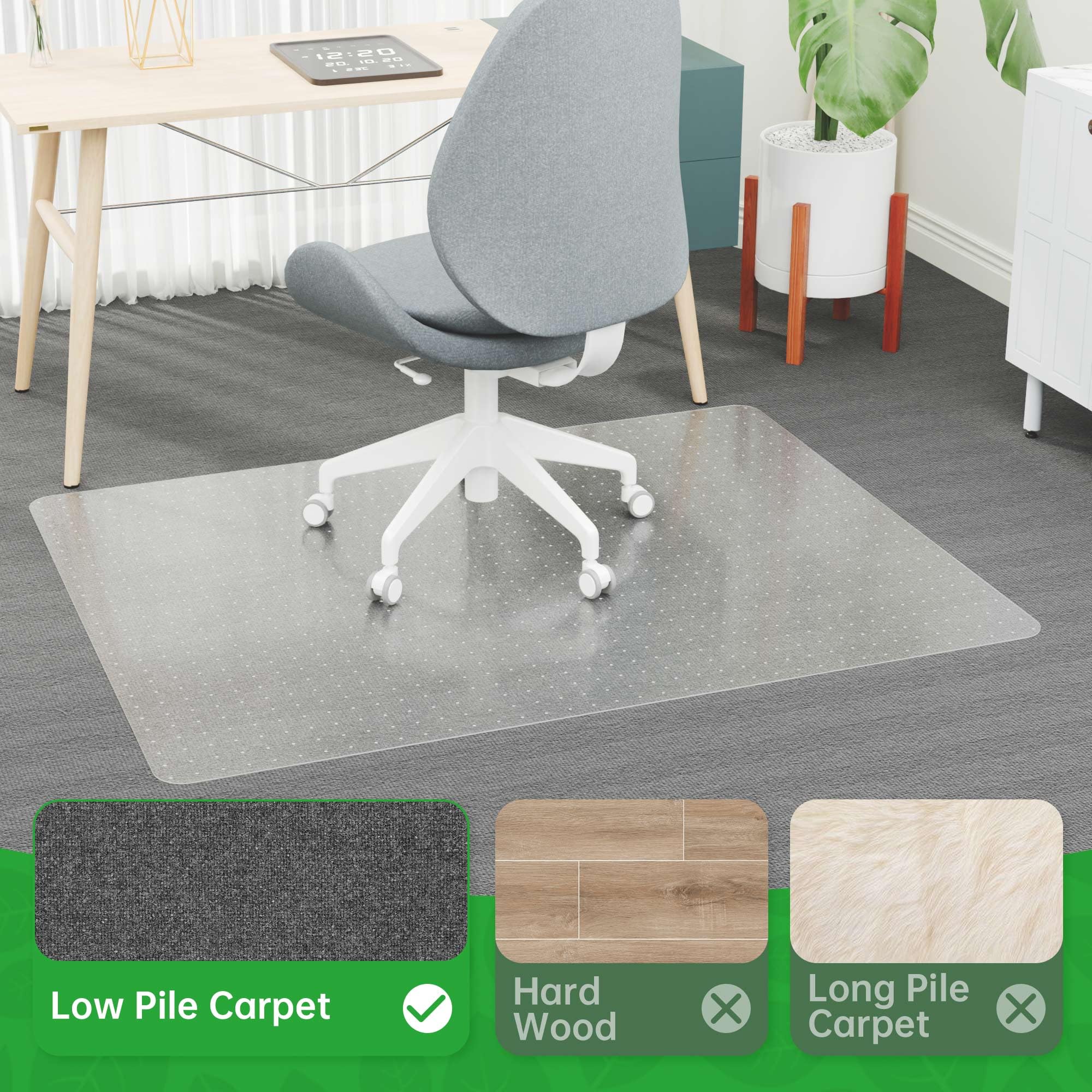 Clear Office Chair Mat for Low Pile Carpet - 58
