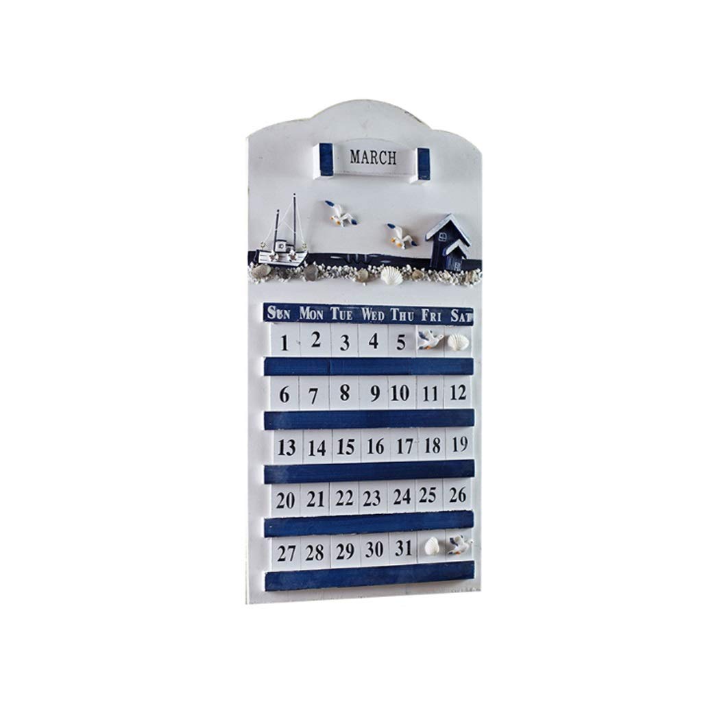 ZANZAN Wooden Perpetual Wall Calendar - Rustic Retro Office Decor & Unique Bar Gift | Home, Office & Cafe Decoration | Perfect for Wall Organization & Stylish Interior Design