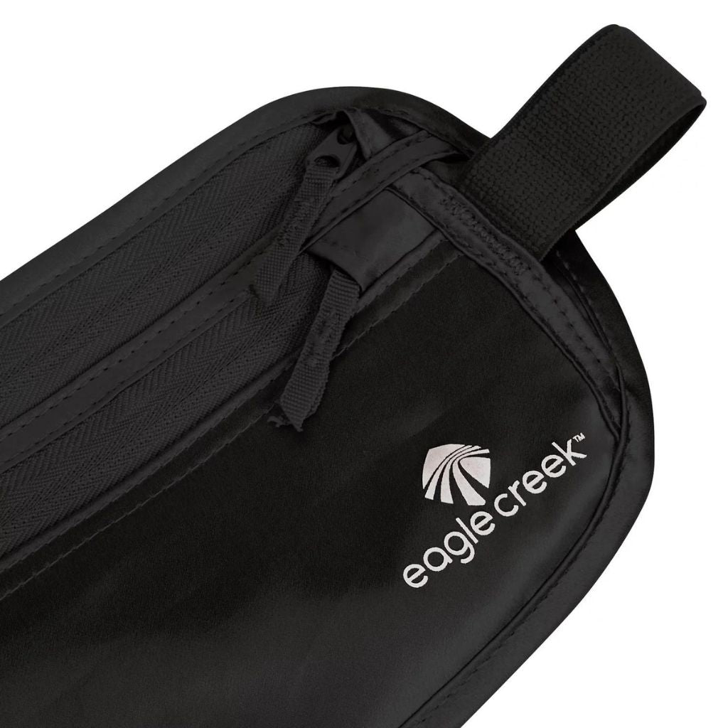 Eagle Creek Silk Undercover Money Belt - Secure Travel Wallet for Men & Women - RFID Blocking Hidden Waist Pouch - Perfect for International Travel, Hiking, and Daily Commute (Black)