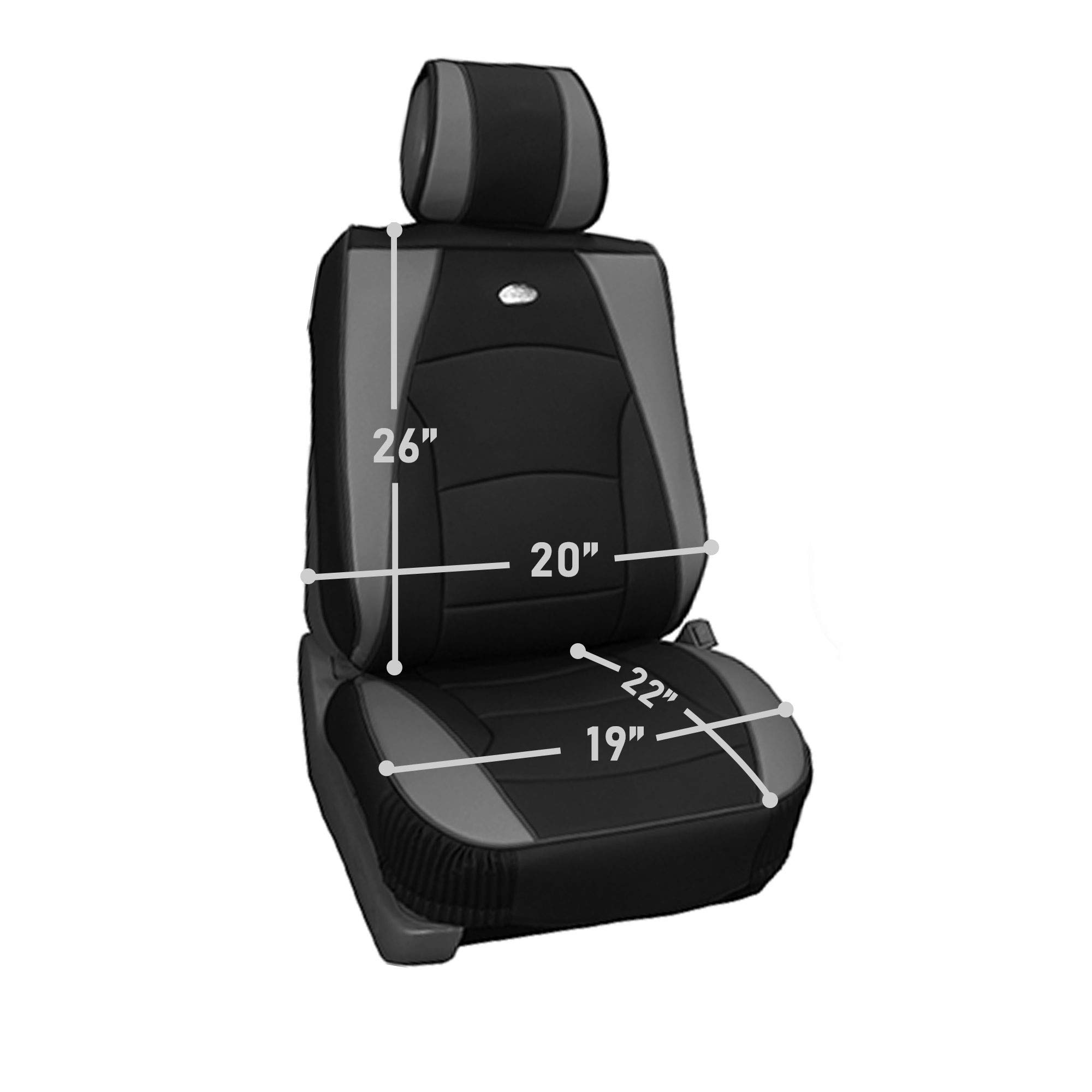 Premium FH Group Faux Leather Back Seat Cover - Universal Fit for SUV, Sedan, Van - Black with Red Trim - Split Bench Design - Comfortable & Durable Car Seat Protector - Perfect for Family Road Trips, Daily Commute & Pet Protection
