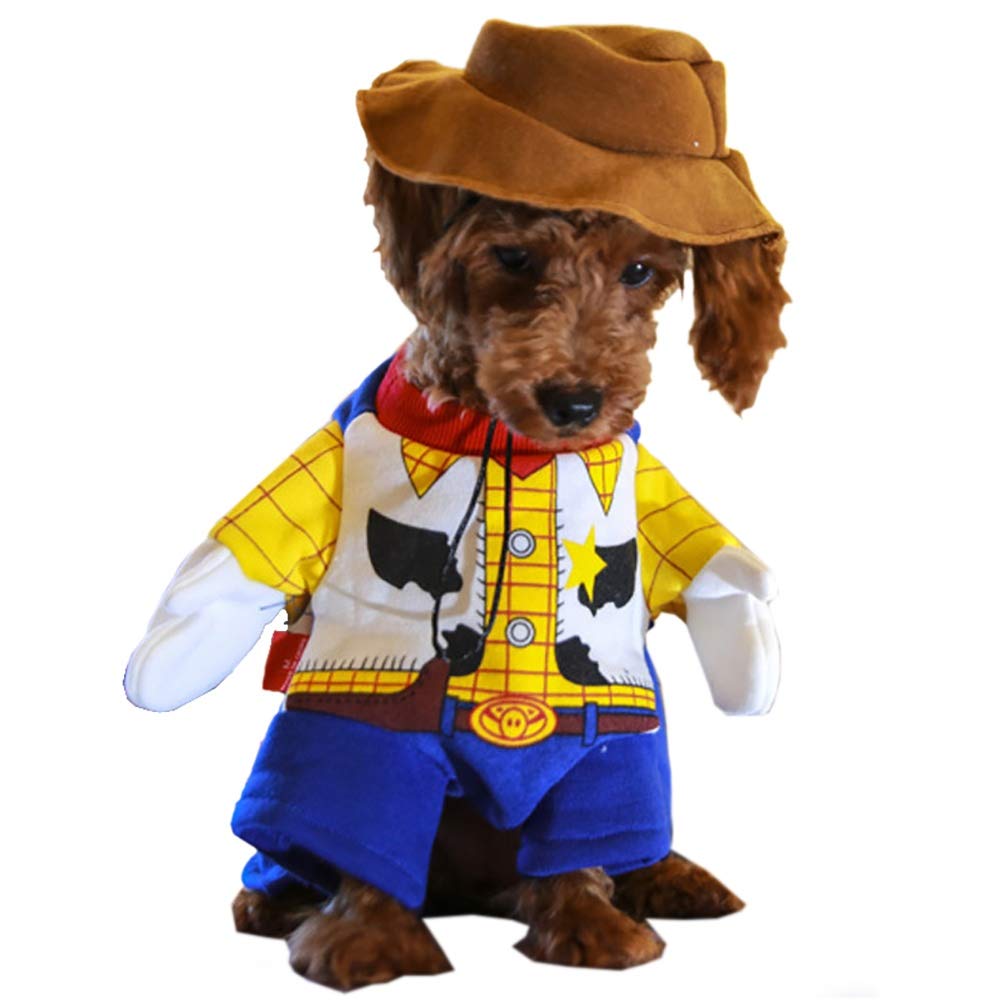 Cute Wooden Cowboy Dog Costume - Halloween & Christmas Pet Outfit for Small Medium Large Dogs | Puppy Cosplay Fashion Dress for Parties, Photo Props & Special Events