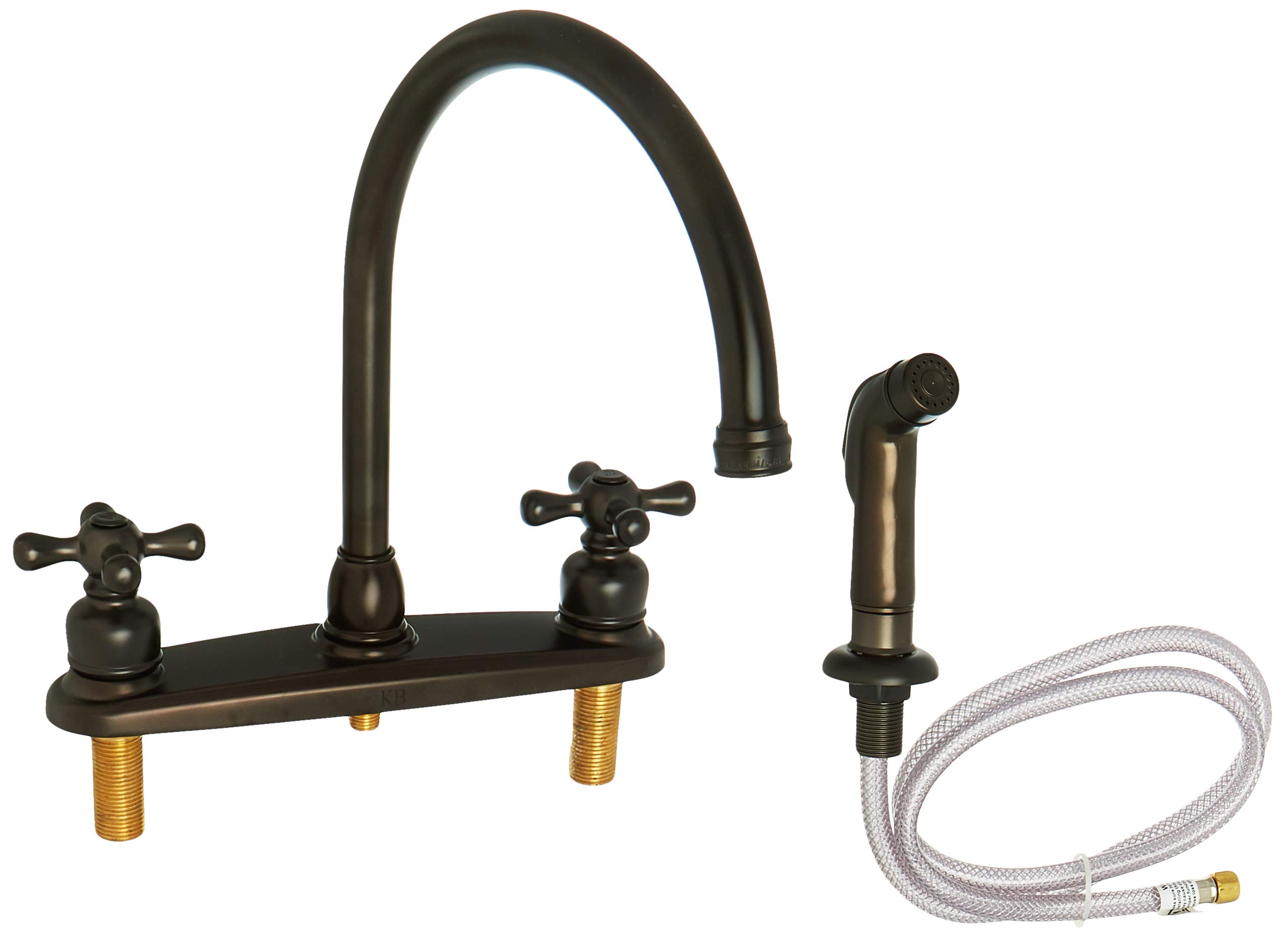 Elements of Design EB725AXSP Oil Rubbed Bronze Goose Neck Kitchen Faucet with Pull Down Sprayer - 8-3/4