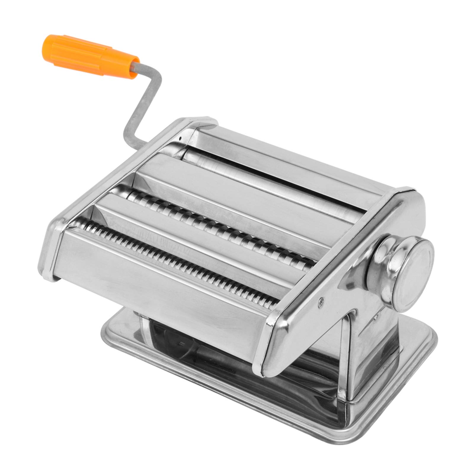 Funchic Stainless Steel Manual Pasta Maker Machine - Dual-Blade Noodle Maker with Adjustable Thickness Settings for Homemade Pasta, Dumplings & Ramen | Perfect for Italian Cuisine, Asian Dishes & Family Cooking