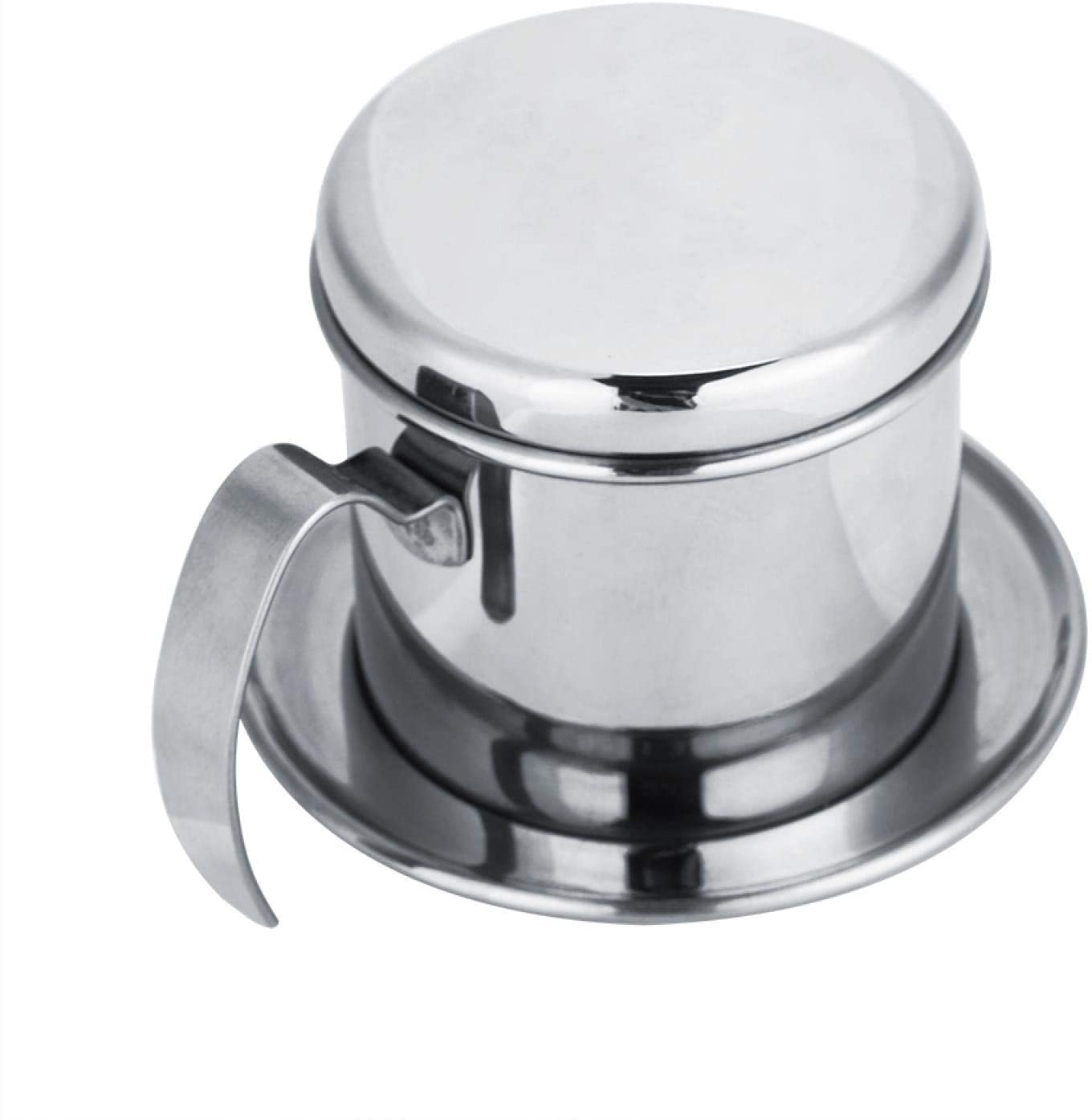 Premium Vietnamese Coffee Drip Filter - Stainless Steel Phin Coffee Maker Pot, Single Serve Manual Pour Over Dripper for Rich & Bold Brew - Perfect for Home, Office & Camping (Silver)