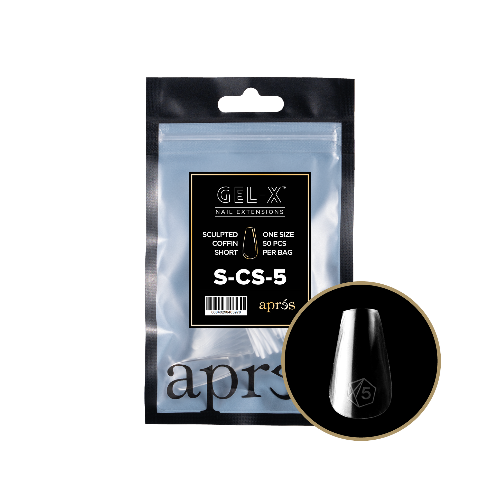 Apres Gel X Refill Tips 2.0 - 50pcs Sculpted Short Coffin Nail Extensions for Professional Salon & DIY Manicure at Home