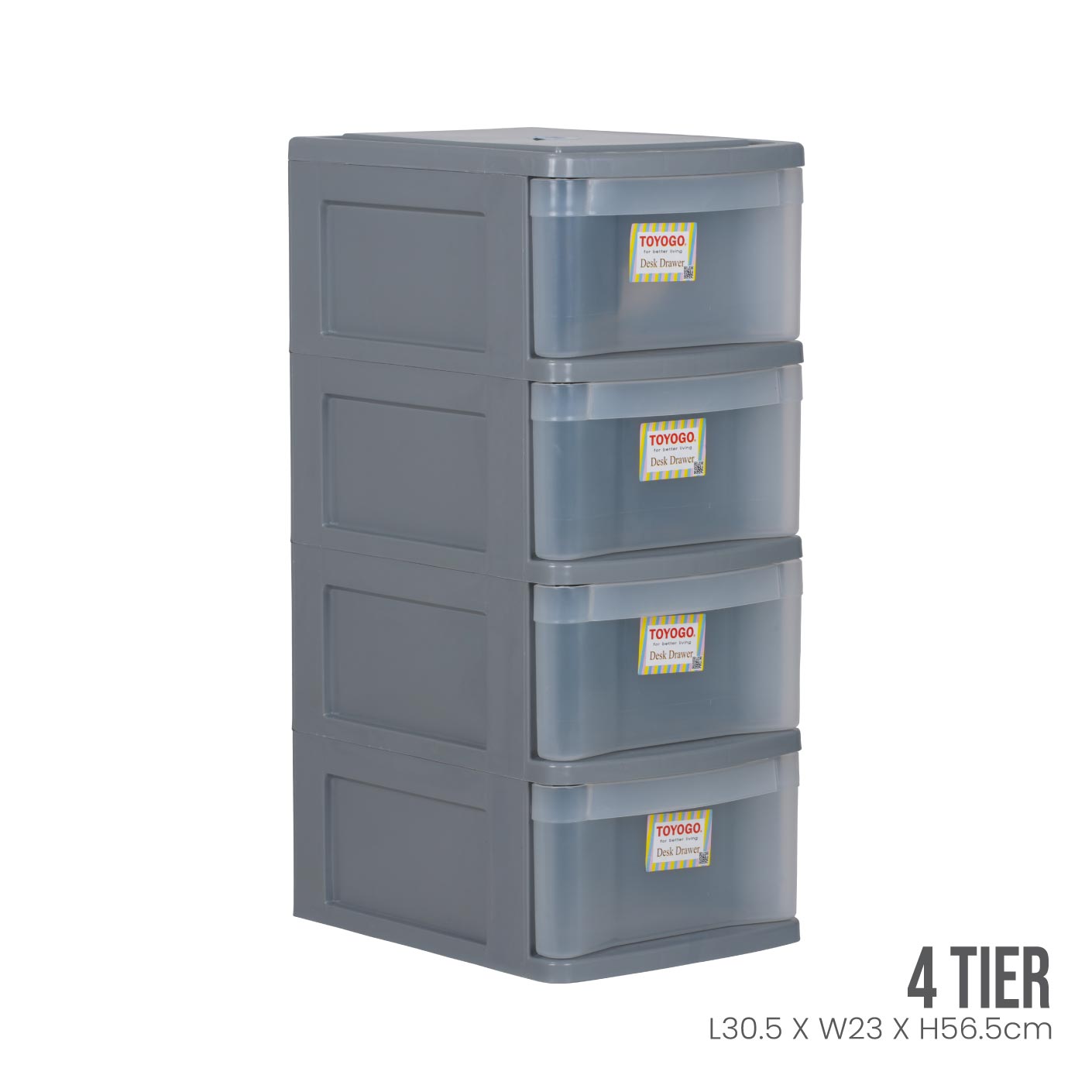 GREY FRAME TRANSLUCENT DRAWER (905-4GF-TPT)