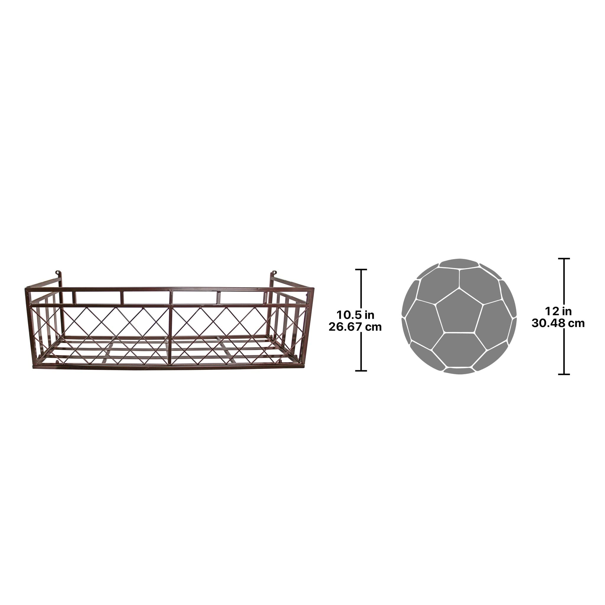 Design Toscano European-Style Metal Window Box Planter - Decorative Outdoor Flower Box for Balcony, Garden & Patio - Rust-Resistant Hanging Planter with Drainage Holes