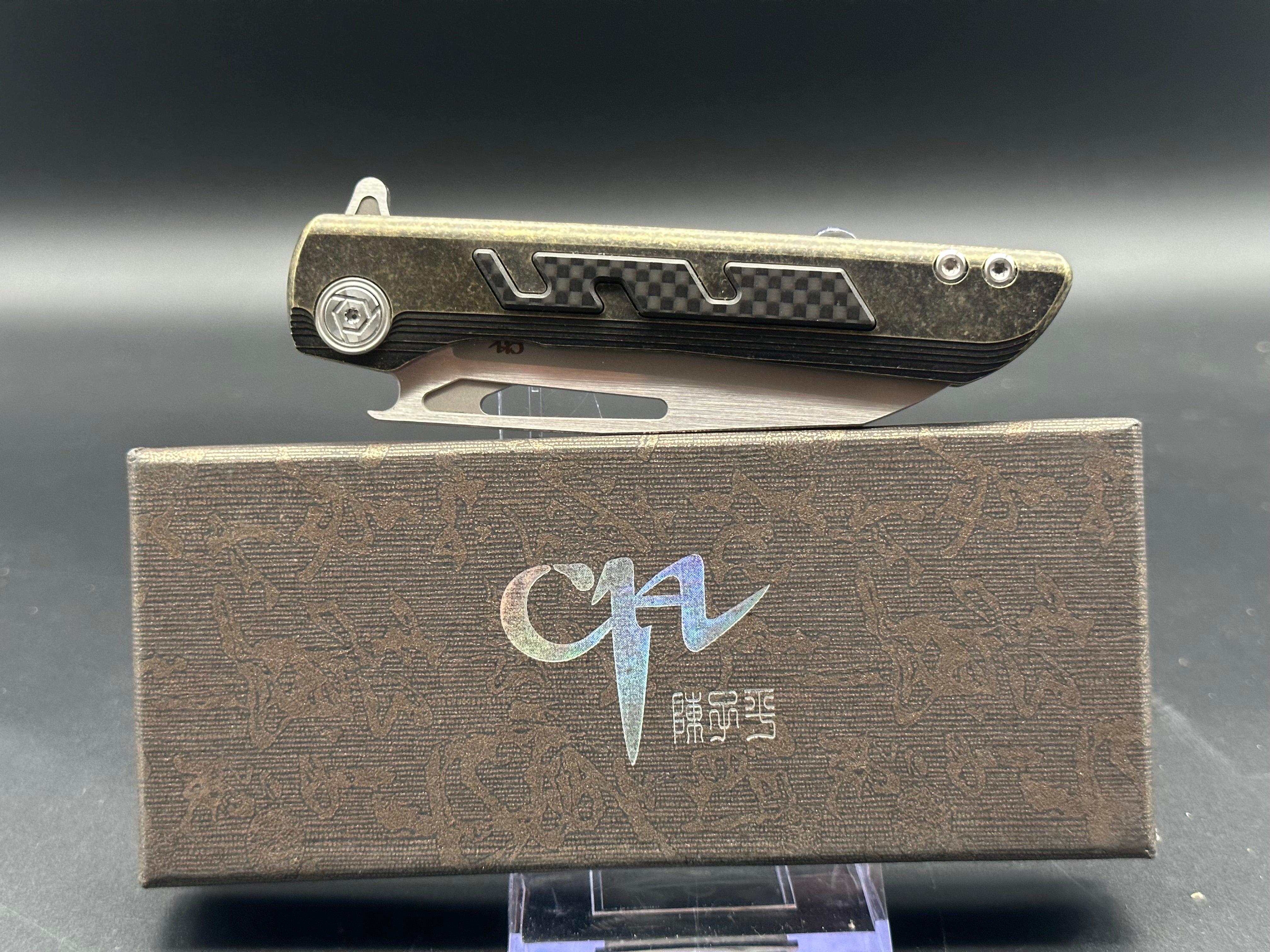 CH KNIVES Butcher 2 Flipper Knife - Bronze Tactical Folding Pocket Knife for Outdoor, Camping & Survival | EDC Utility Tool for Hunting, Fishing & Everyday Carry