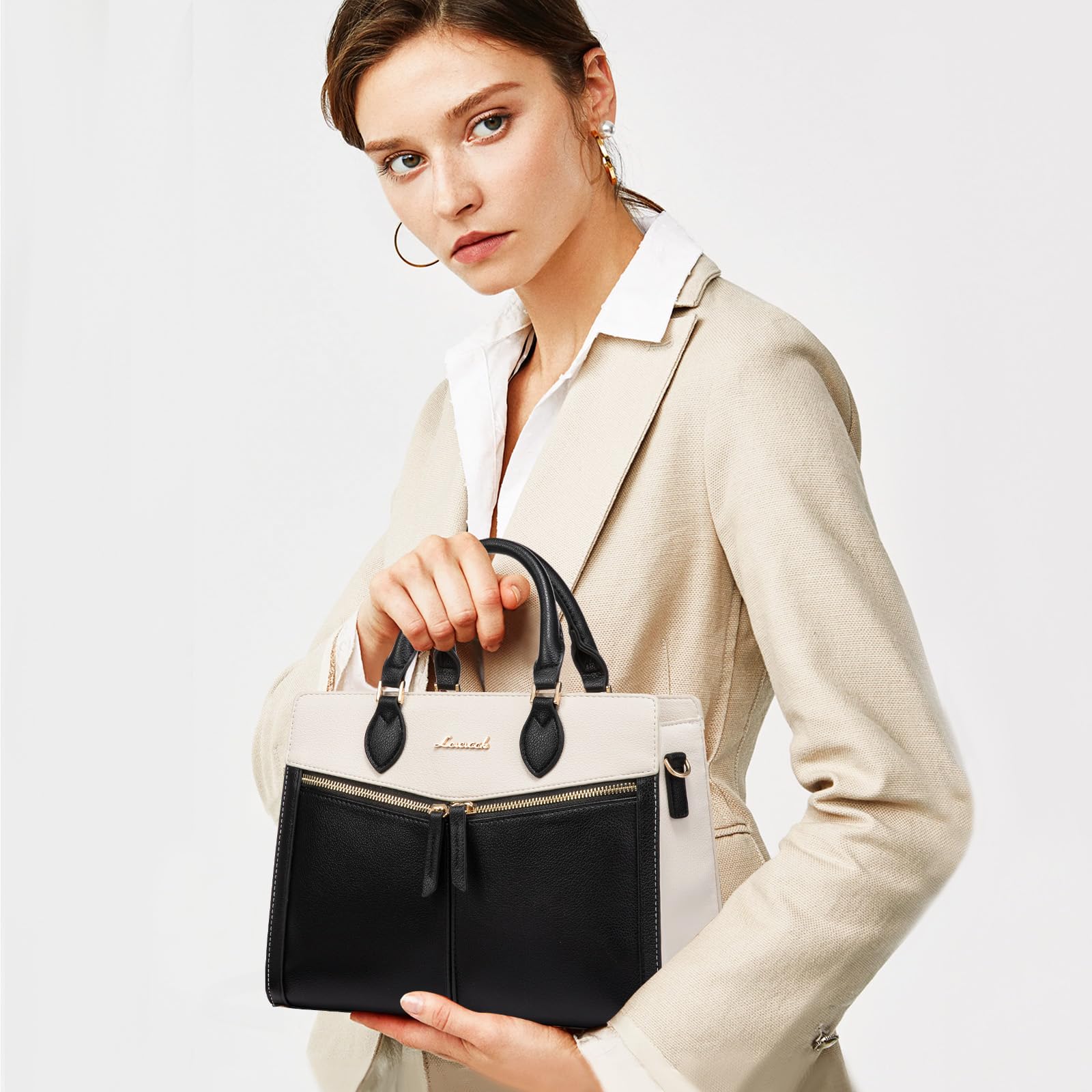 LOVEVOOK Women's Pebbled Leather Crossbody Bag - Stylish Black Satchel Purse for Everyday Use, Work, and Travel