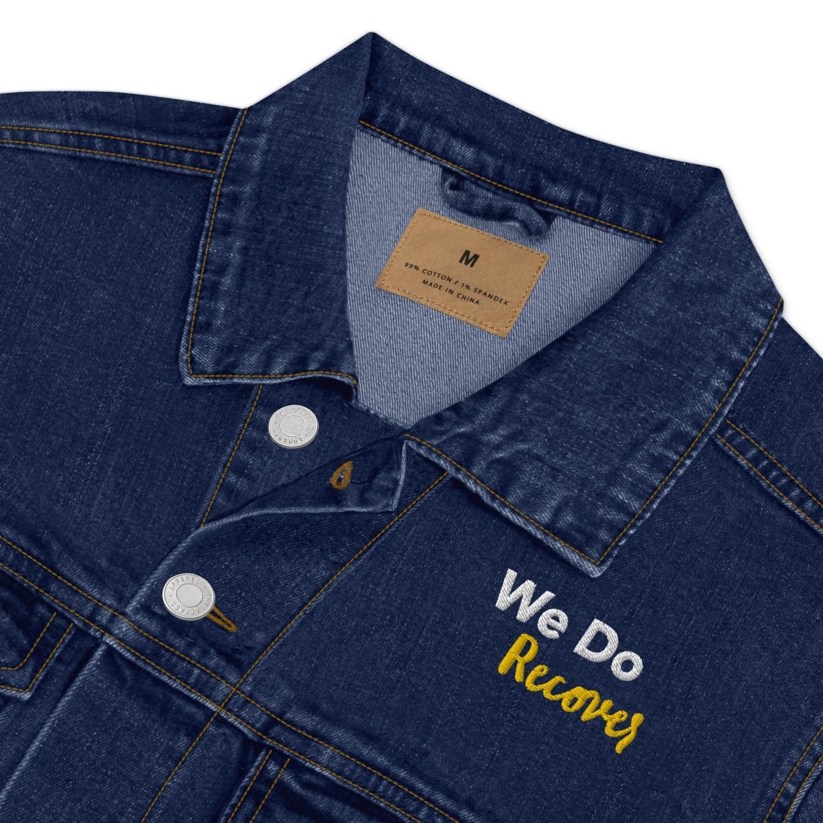 Empowering 'We Do Recover' Denim Jacket - Symbol of Hope & Resilience for Addiction Recovery & Mental Health Support | Perfect for Support Groups, Therapy Sessions & Everyday Inspiration