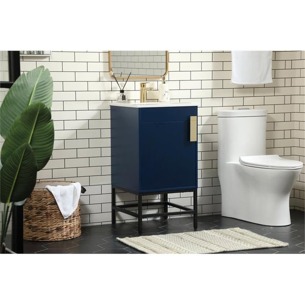 Modern 32-Inch Single Bathroom Vanity with Under Sink Storage - Elegant Black Bathroom Organizer Cabinet for Small Space & Apartment Decor