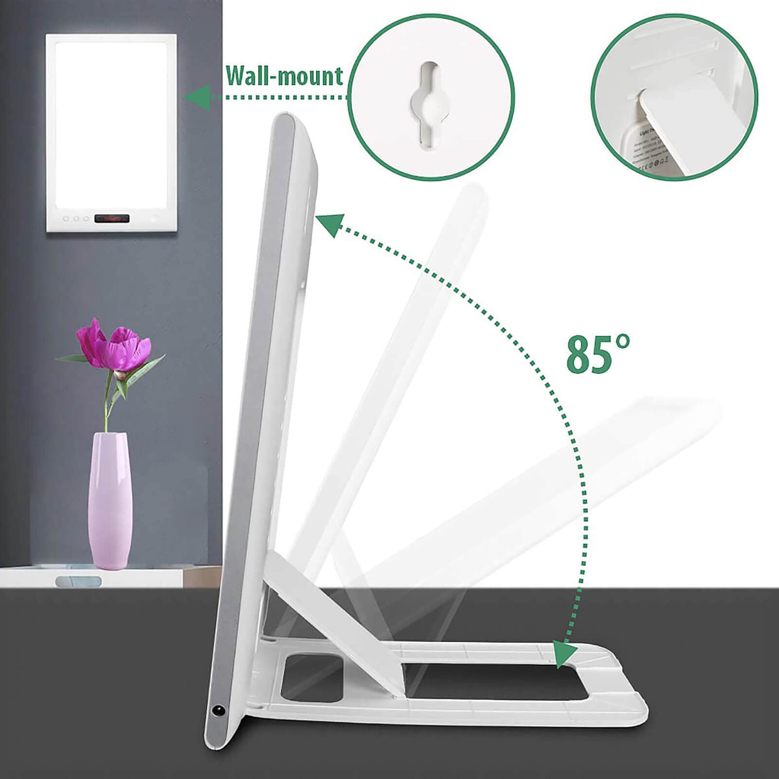 **12000 Lux Sunrise Alarm Clock with Sunset Simulation - 40-Level Adjustable Brightness & 5 Time Settings - White Light Therapy Lamp for Home, Office & Seasonal Affective Disorder (SAD) Relief**