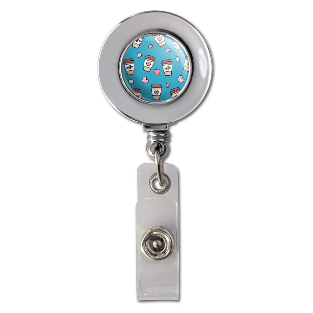 Retractable ID Badge Holder for Coffee Lovers - Office & Travel Use