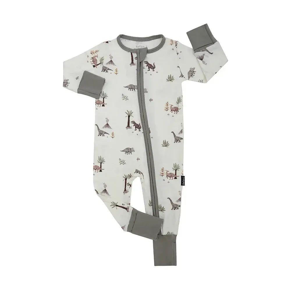 Belan.J Baby Dinosaur Zipper Sleeper - Soft & Cozy Footie Pajamas for Boys & Girls - Perfect for Bedtime, Playtime & Winter Wear