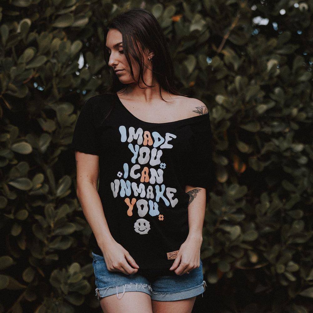 Women's Slouchy Unmake You T-Shirt - Soft & Comfortable Black Tee for Casual Wear & Everyday Outfits