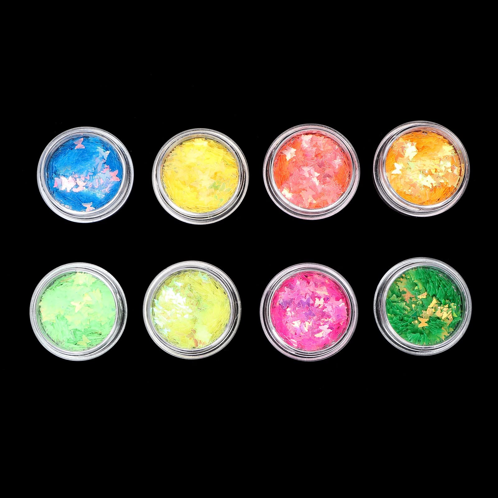 8 Colors Nail Art Flakes & Sequins - Cute Beautiful Nail Accessories for Salon & Home DIY | Perfect for Nail Art Designs, Manicures, Pedicures & Party Looks