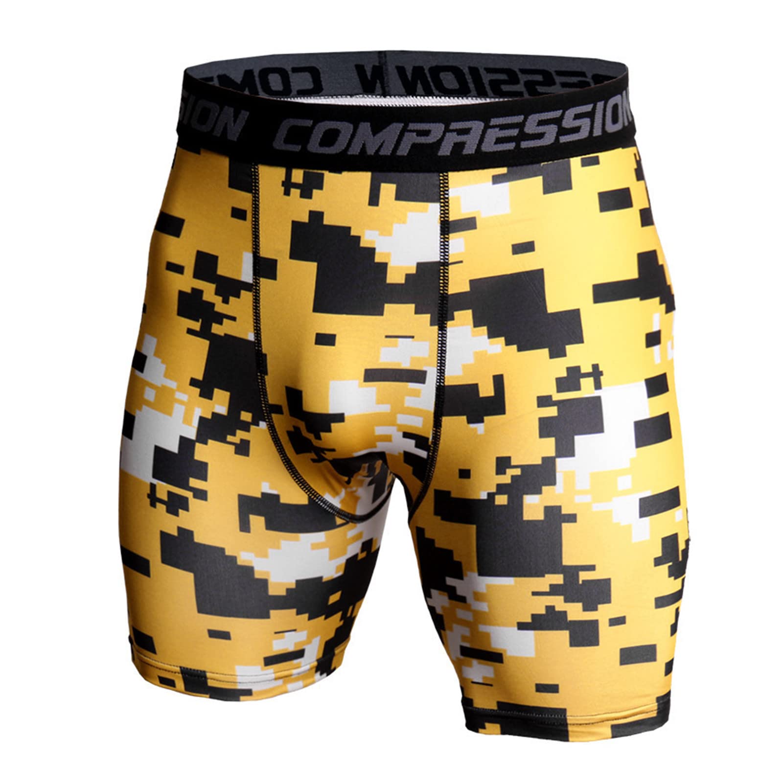 SYlibes Men's Athletic Cool Dry Compression Shorts - Moisture Wicking Elastic Workout Pants for Running, Gym & Sports - Performance Baselayer Tights for Active Men (Ideal for Training, Cycling & Yoga)