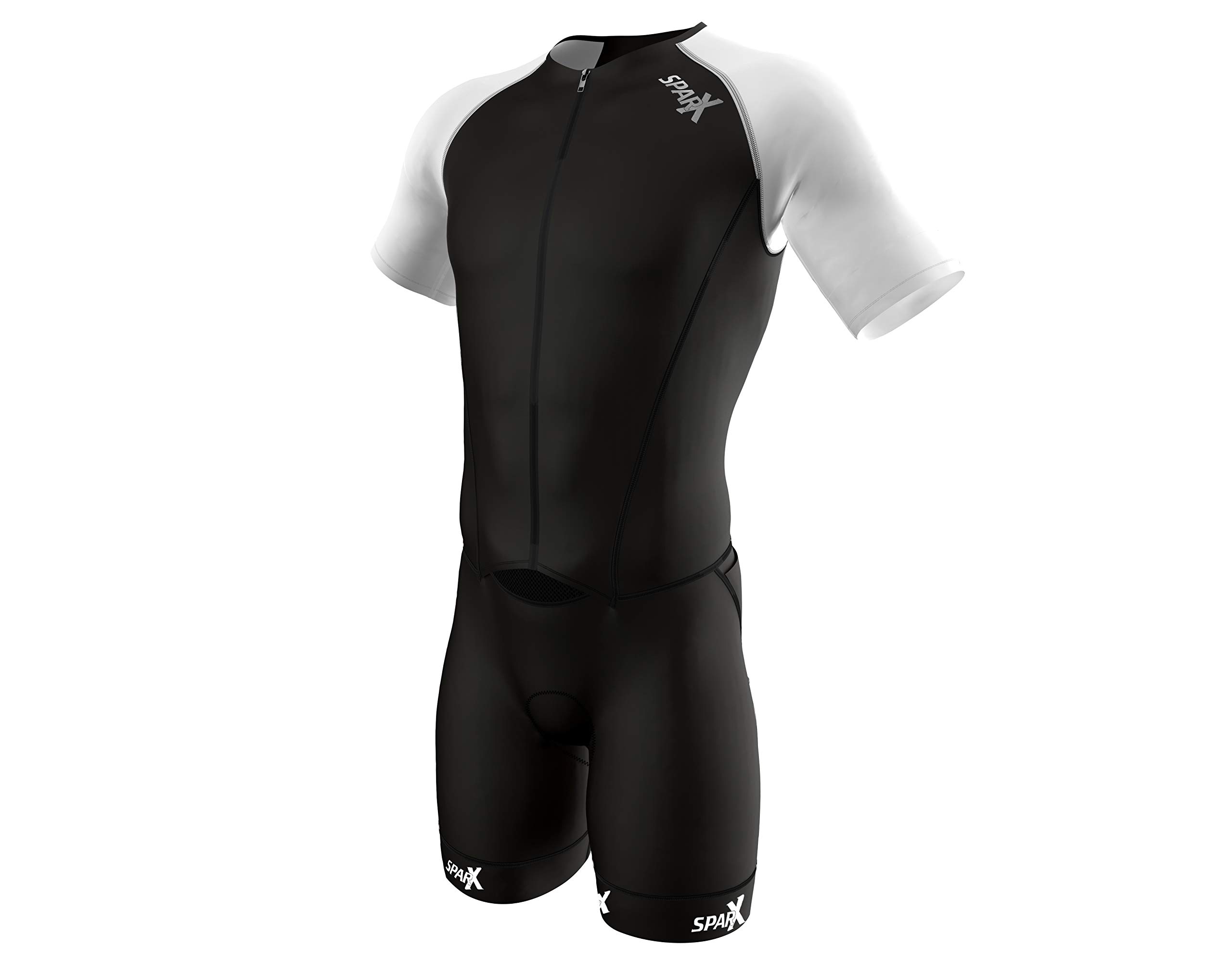 **Sparx Men's Elite Aerosuit Triathlon Suit - Short Sleeve Triathlon Skinsuit for Men - Perfect for Swimming, Cycling & Running Races**