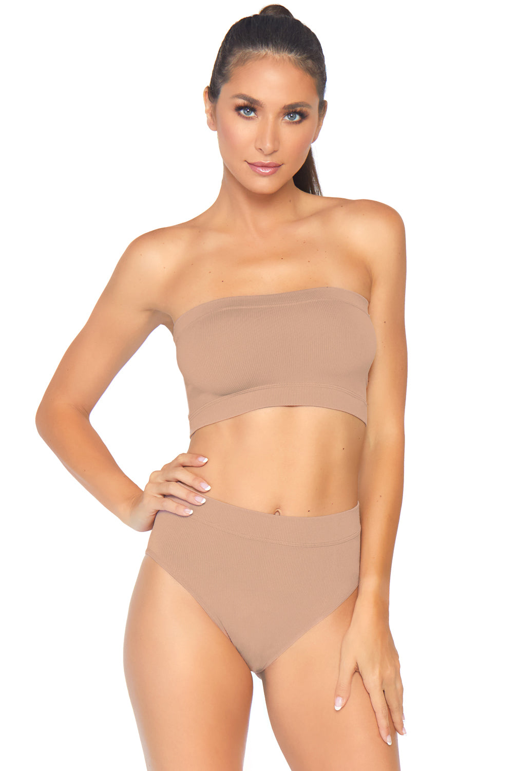 Seamless Naked Bandeau Top & Panty Set - Invisible Underwear for Women | Perfect for Yoga, Workout & Everyday Wear