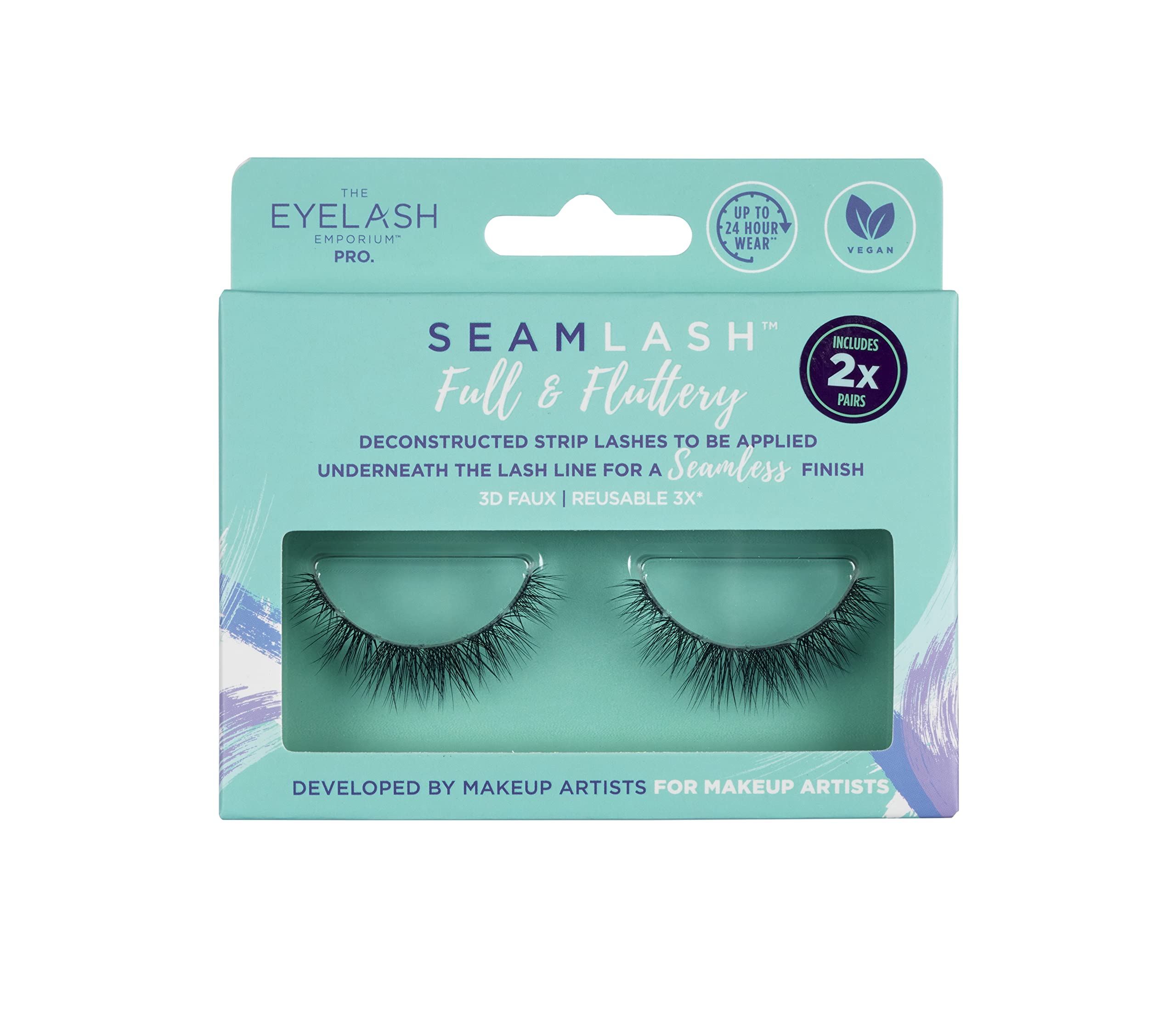 PRO SEAMLASH Deconstructed Strip Lashes - Full & Fluttery Black Eyelash Refill Pack | Natural Look for Daily Wear, Parties & Special Occasions