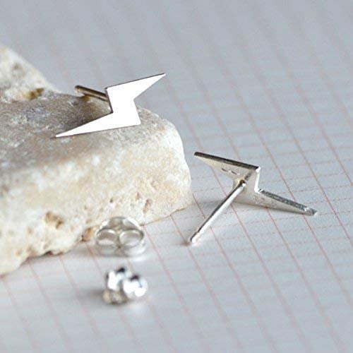 Sterling Silver Lightning Bolt Earrings for Women - Hypoallergenic Stud Earrings for Everyday Wear, Gifts & Fashion Accessories