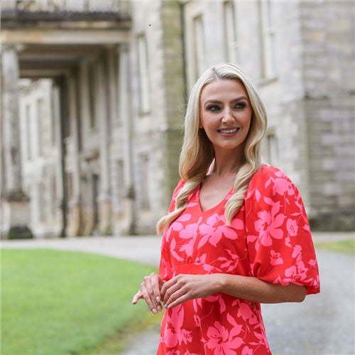 DORIS Women's Red Dress - Elegant & Comfortable Casual Wear for Parties, Dates & Daily Outfits