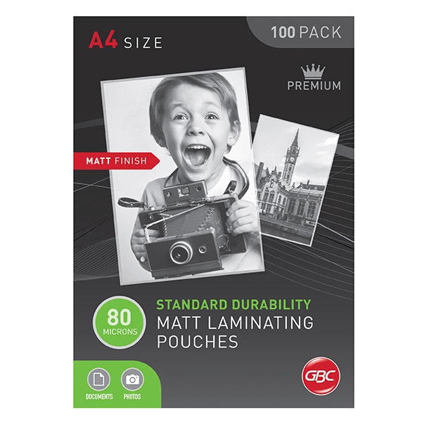 5 Pack GBC Laminating Pouches - 80 Micron A4 Size Clear Matt Frost Sheets (100 Sheets) for Document Protection, School Projects & Office Use