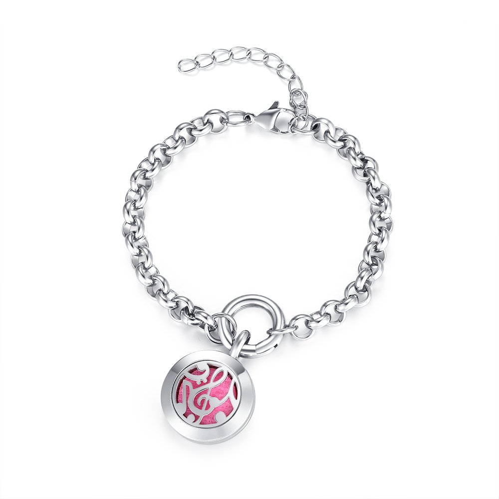 Mesinya 20MM Adjustable Essential Oil Diffuser Locket Bracelet - 316L Stainless Steel Aromatherapy Jewelry with Spring Lock Charm for Women & Girls | Perfect for Stress Relief, Meditation & Daily Wear