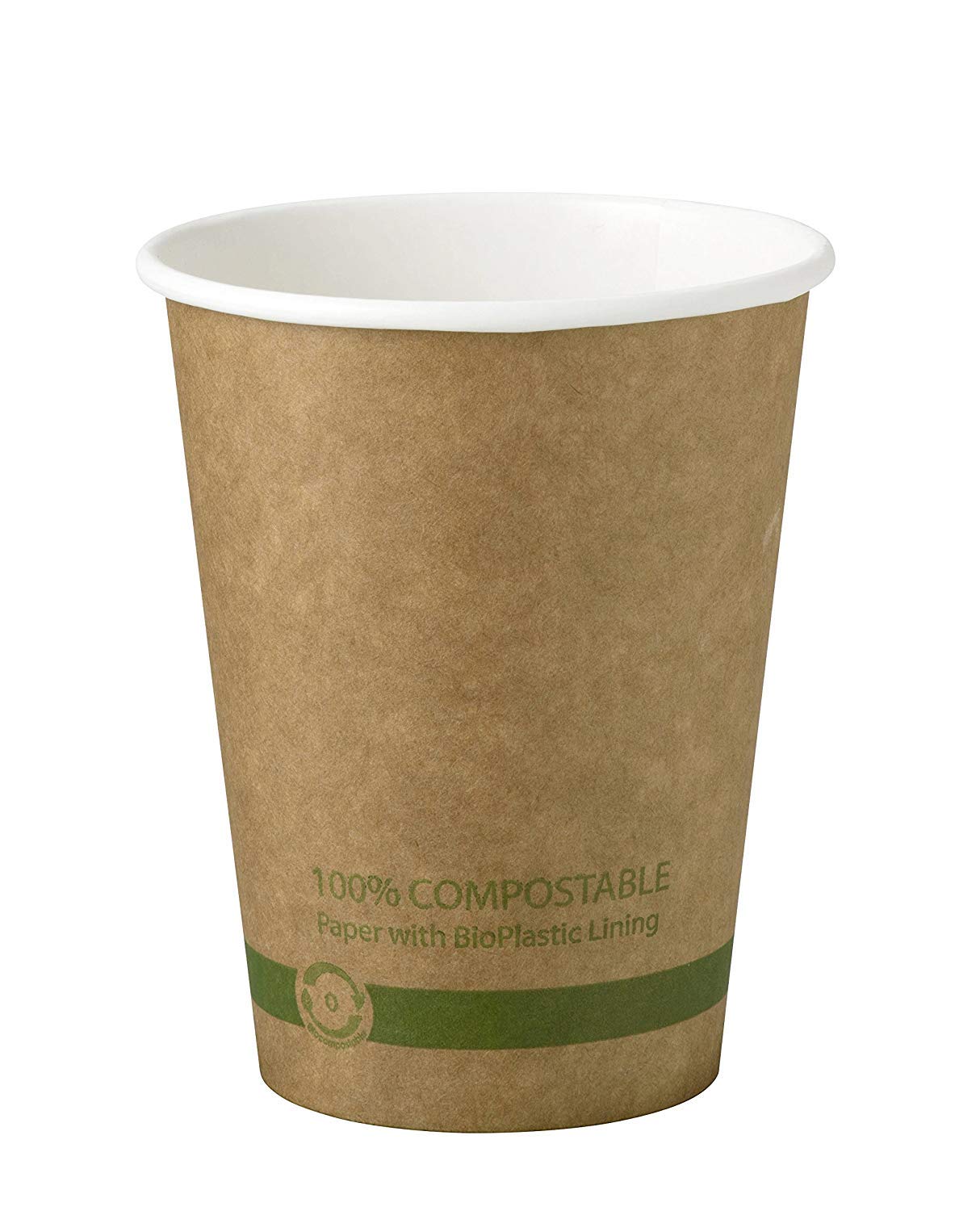 World Centric 100% Compostable 12oz Hot Cups - FSC Certified Paper, Pack of 1000 (Ideal for Coffee Shops, Offices & Eco-Friendly Events) | Sustainable Kraft Disposable Cups