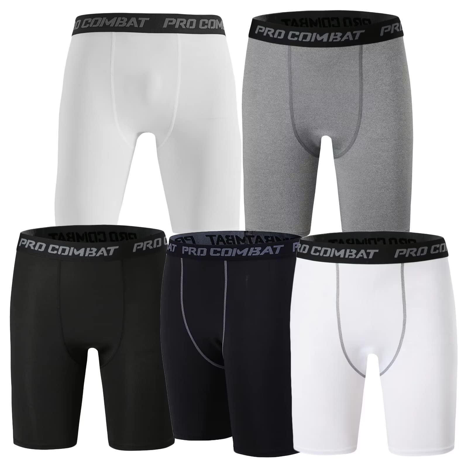 Men's 5-Pack Gym Shorts - Quick Dry Running Shorts, Compression Sport Shorts & Anti-Chafing Underwear for Workout, Cycling & Training | Moisture-Wicking Athletic Base Layer Tights for Active Lifestyle
