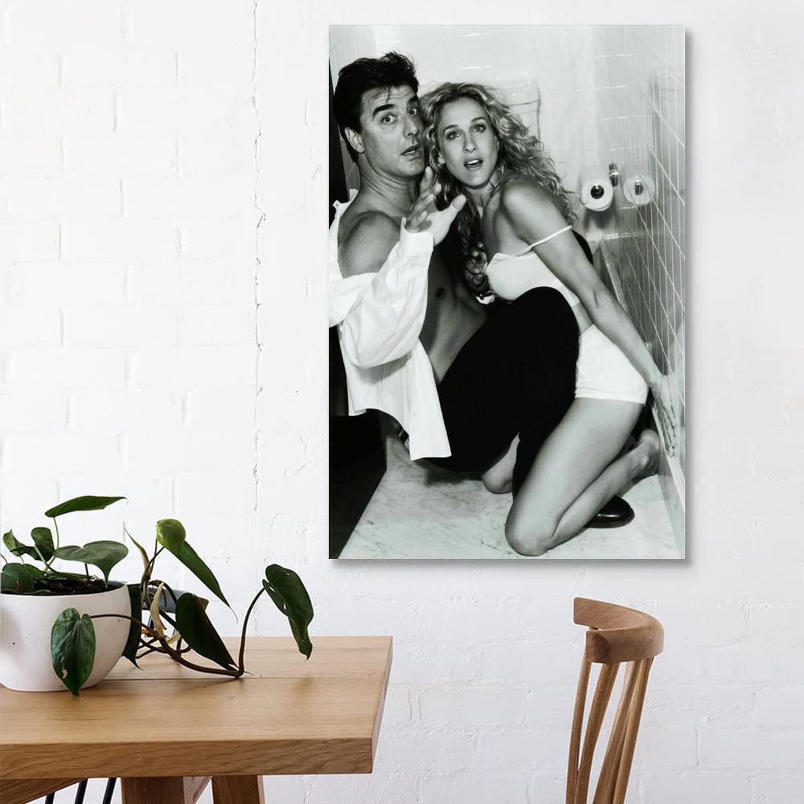 Sex and The City Mr. Big Carrie Bradshaw Canvas Art Print - Modern Toilet Wall Decor Poster 8x12 inches (20x30cm) - Perfect for Living Room, Bedroom & Bathroom Decor