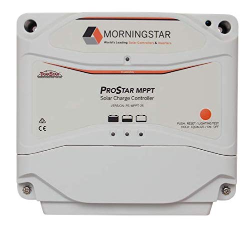 Morningstar Prostar 25A MPPT Solar Charge Controller 12V/24V - High Efficiency Battery Charger for Solar Panels | Low Failure Rate | Perfect for RV, Boat, Off-Grid & Home Solar Systems
