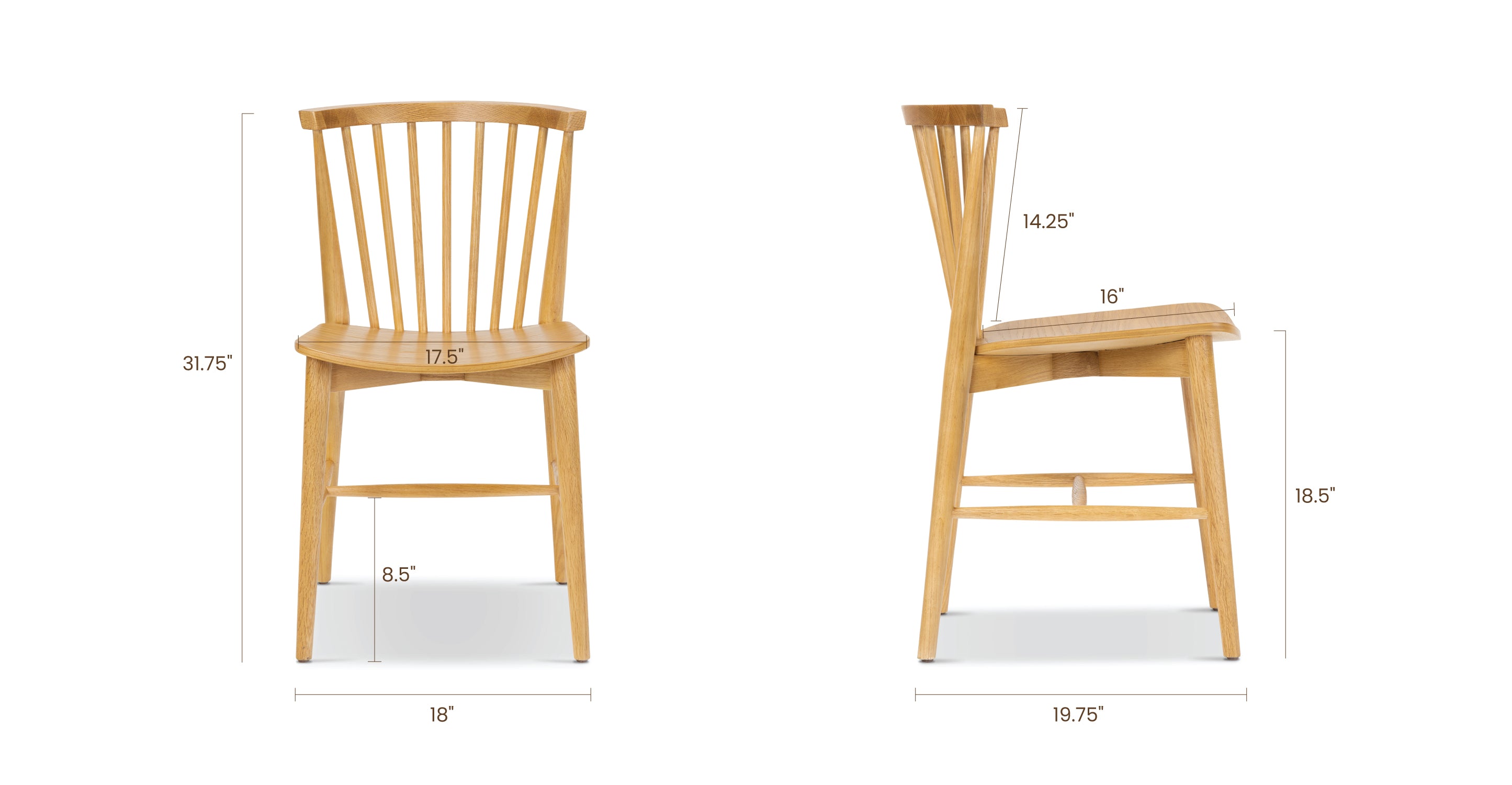 Ligna Modern Wooden Dining Chair - Sturdy & Comfortable for Kitchen, Dining Room, Restaurant & Cafe Use