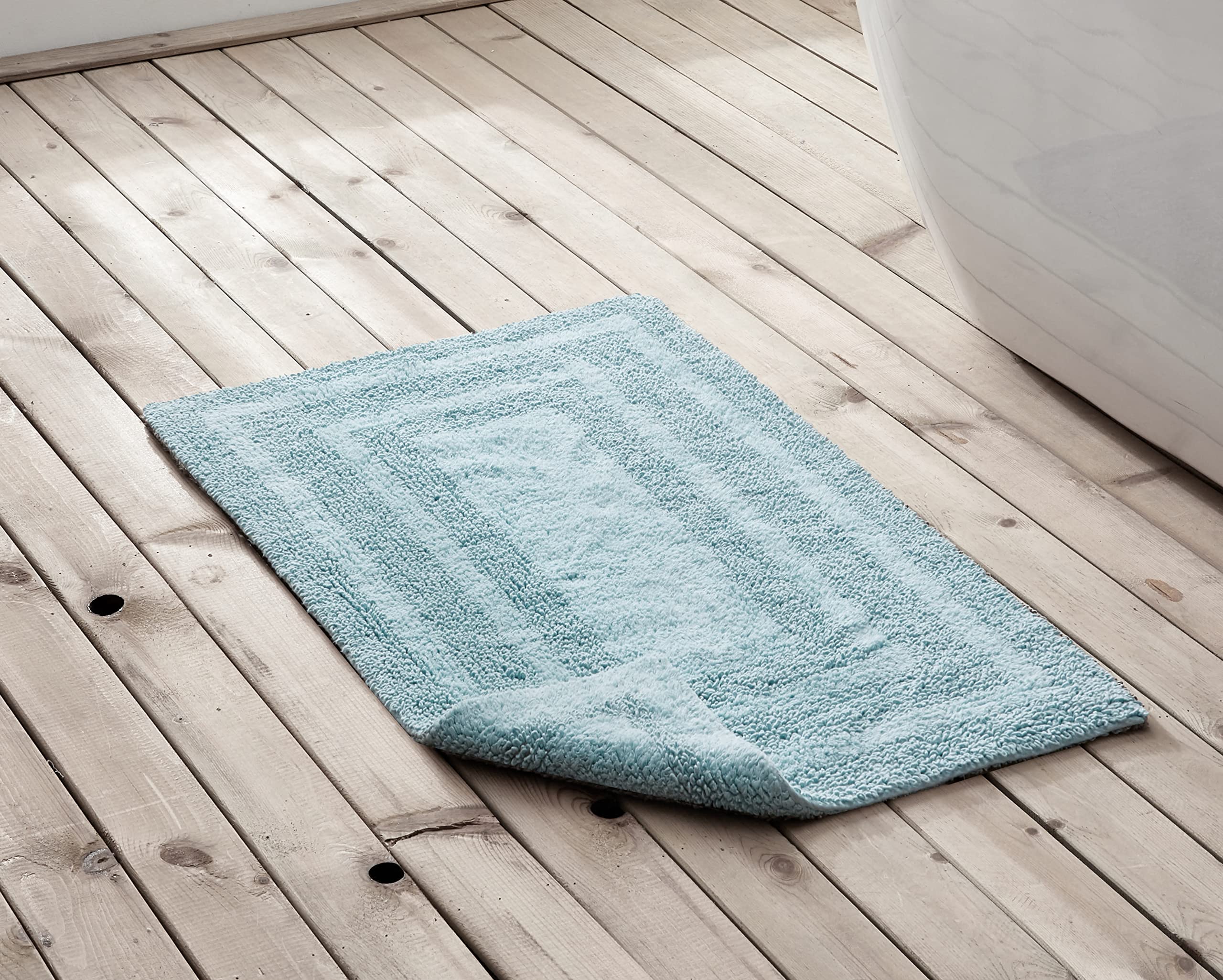 Eddie Bauer Soft Tufted Cotton Bathroom Rugs Set - Super Absorbent & Quick Dry Bath Mat - 2 Piece Set in Logan Turquoise - Perfect for Bathroom Decor, Spa Style Comfort & Home Essentials