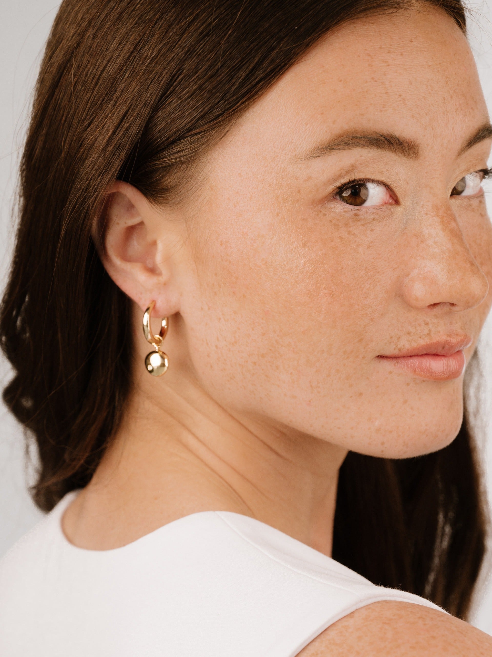 Polished Pebble Huggie Hoop Earrings for Women - Minimalist Stone Dangle Earrings for Everyday Wear | Perfect for Office, Date Night & Casual Outfits